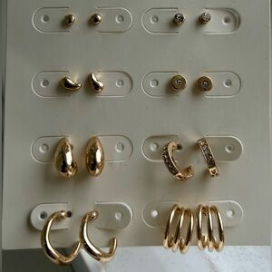 A New Day Gold Hoops and Stud Earring Set BNWT